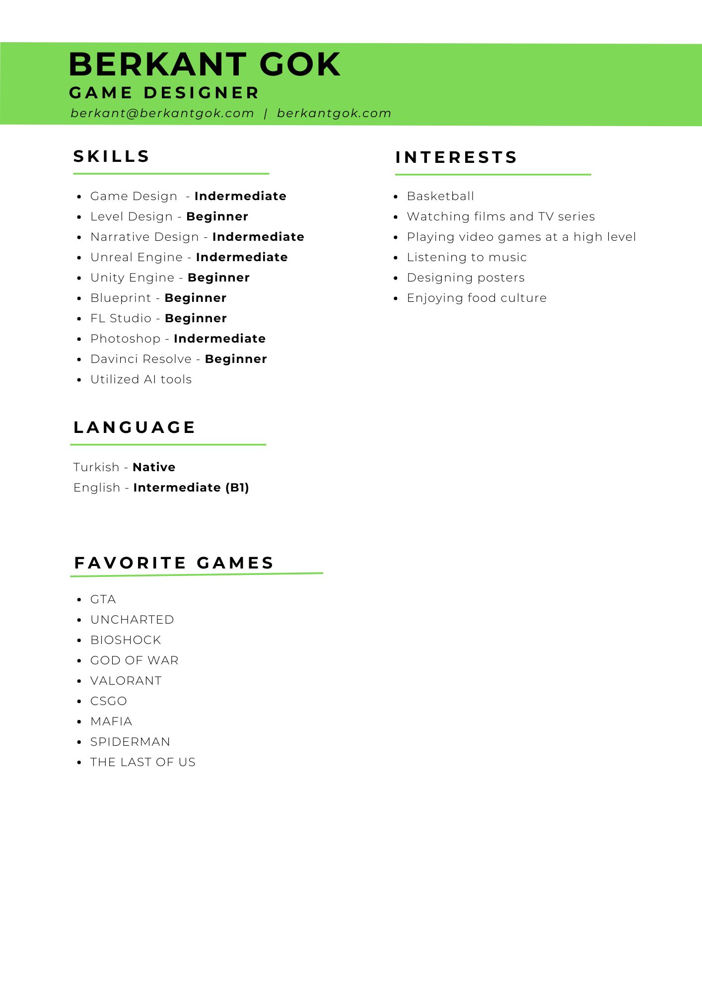 Berkant Gok CV page 2